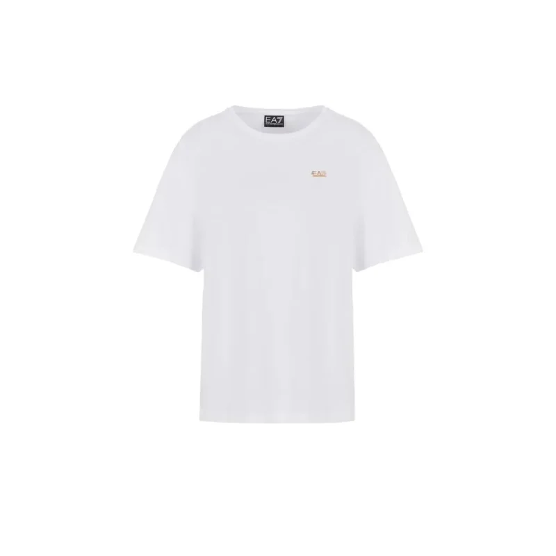 T shirt ea7 da donna frontale bianca